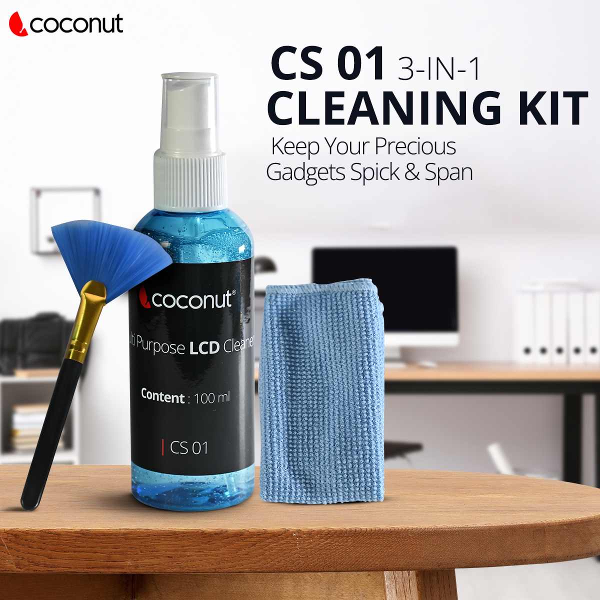 CS01 3-in-1 Cleaning Kit for gadgets and electronic devices